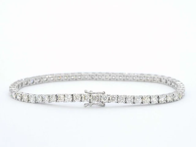 Witgouden tennisarmband met 6.50 carat - afbeelding 3 van  9