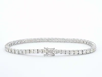 Witgouden tennisarmband met 6.50 carat - afbeelding 3 van  9