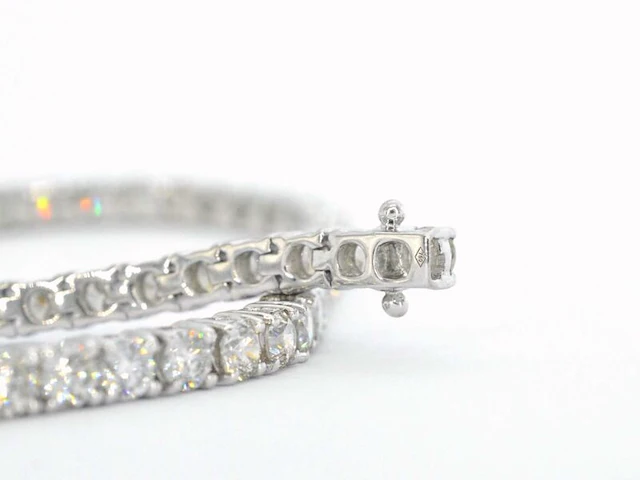 Witgouden tennisarmband met 6.50 carat - afbeelding 6 van  9