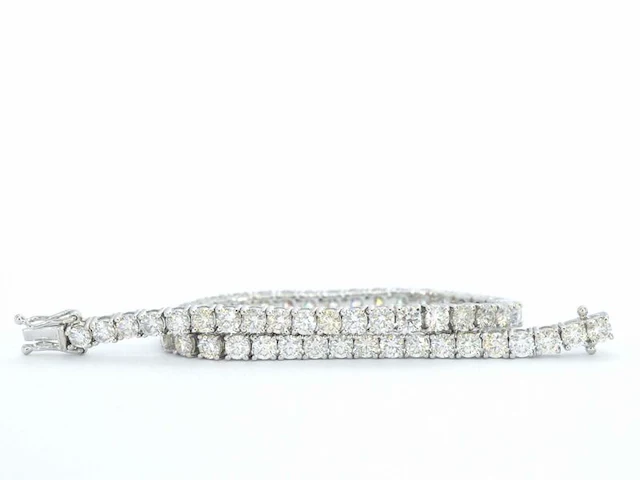 Witgouden tennisarmband met 6.50 carat - afbeelding 7 van  9