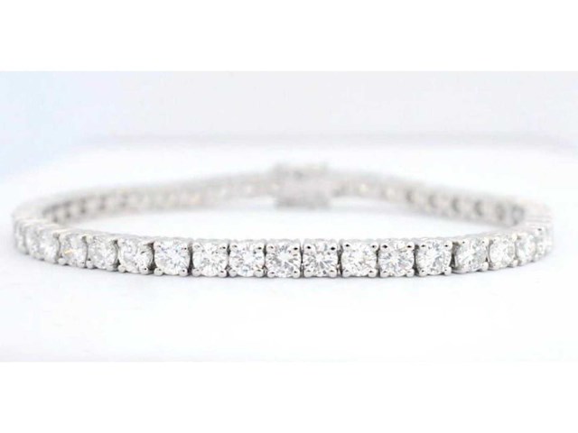 Witgouden tennisarmband met 7.50 carat briljant geslepen diamanten - afbeelding 1 van  7