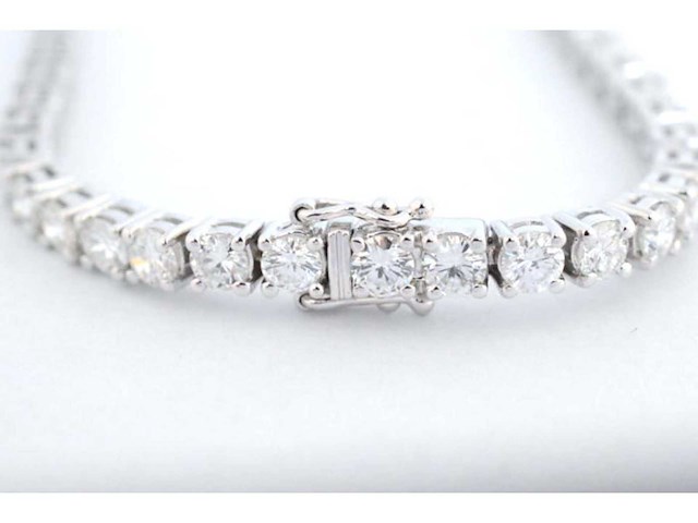 Witgouden tennisarmband met 7.50 carat briljant geslepen diamanten - afbeelding 7 van  7