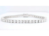 Witgouden tennisarmband met 7.50 carat briljant geslepen diamanten - afbeelding 1 van  7