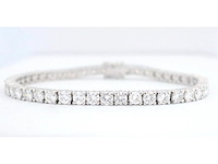 Witgouden tennisarmband met 7.50 carat briljant geslepen diamanten - afbeelding 1 van  8