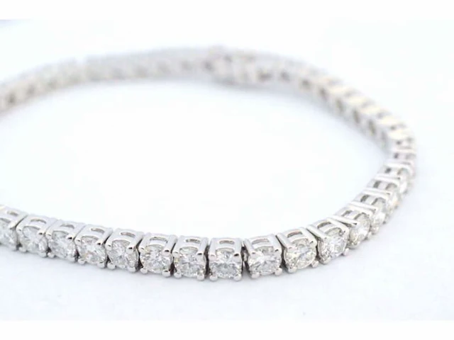 Witgouden tennisarmband met 7.50 carat briljant geslepen diamanten - afbeelding 5 van  8