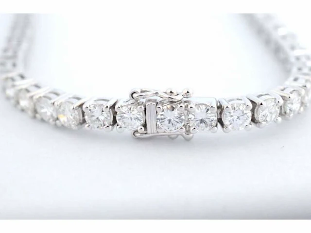Witgouden tennisarmband met 7.50 carat briljant geslepen diamanten - afbeelding 6 van  8
