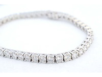 Witgouden tennisarmband met 7.50 carat briljant geslepen natuurlijke diamanten - afbeelding 5 van  8