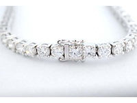 Witgouden tennisarmband met 7.50 carat briljant geslepen natuurlijke diamanten - afbeelding 6 van  8