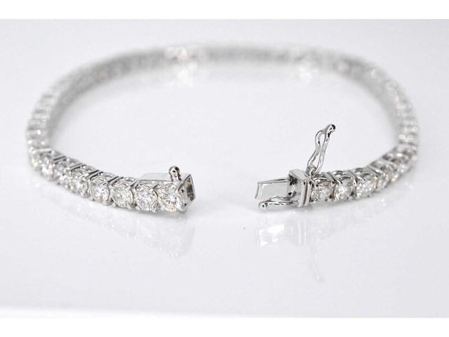 Witgouden tennisarmband met 8.00 carat briljant geslepen diamanten - afbeelding 4 van  7