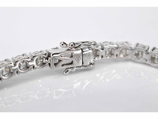 Witgouden tennisarmband met 8.00 carat briljant geslepen diamanten - afbeelding 5 van  7