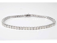 Witgouden tennisarmband met 8.00 carat briljant geslepen natuurlijke diamanten - afbeelding 1 van  7