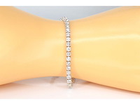 Witgouden tennisarmband met 8.00 carat briljant geslepen natuurlijke diamanten - afbeelding 2 van  7