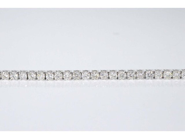 Witgouden tennisarmband met 8.00 carat briljant geslepen natuurlijke diamanten - afbeelding 3 van  7