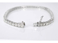 Witgouden tennisarmband met 8.00 carat briljant geslepen natuurlijke diamanten - afbeelding 4 van  7