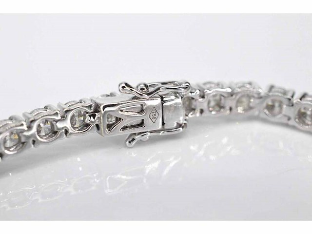 Witgouden tennisarmband met 8.00 carat briljant geslepen natuurlijke diamanten - afbeelding 5 van  7