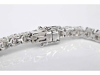 Witgouden tennisarmband met 8.00 carat briljant geslepen natuurlijke diamanten - afbeelding 5 van  7