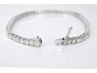 Witgouden tennisarmband met 8.00 carat diamant - afbeelding 5 van  6