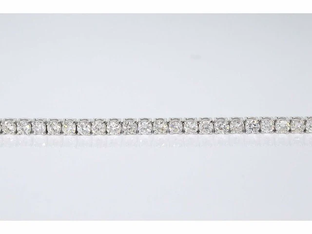 Witgouden tennisarmband met 8.00 carat diamant - afbeelding 3 van  7