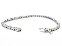 Witgouden tennisarmband met briljant diamanten - afbeelding 6 van  7
