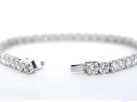 Witgouden tennisarmband met briljant diamanten - afbeelding 5 van  6