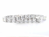 Witgouden tennisarmband met briljant geslepen diamanten 18 carat - afbeelding 4 van  6