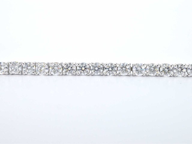 Witgouden tennisarmband met briljant geslepen diamanten 7.50 carat - afbeelding 1 van  1