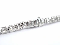 Witgouden tennisarmband met briljant geslepen diamanten - afbeelding 5 van  7