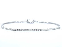 Witgouden tennisarmband met diamanten 1.00 carat - afbeelding 1 van  8