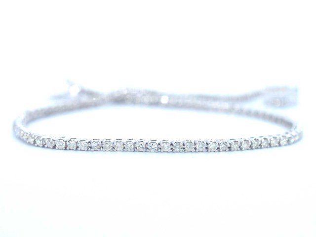 Witgouden tennisarmband met diamanten 1.00 carat - afbeelding 4 van  8