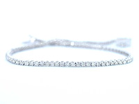 Witgouden tennisarmband met diamanten 1.00 carat - afbeelding 4 van  8