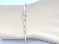 Witgouden tennisarmband met diamanten 1.00 carat - afbeelding 7 van  8