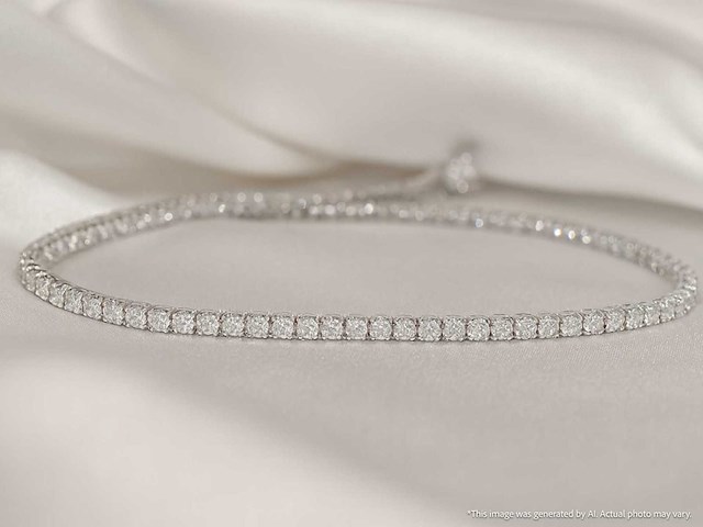 Witgouden tennisarmband met diamanten 1.00 carat - afbeelding 8 van  8