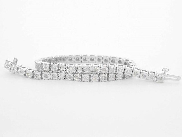 Witgouden tennisarmband met diamanten 1.00 carat - afbeelding 1 van  6