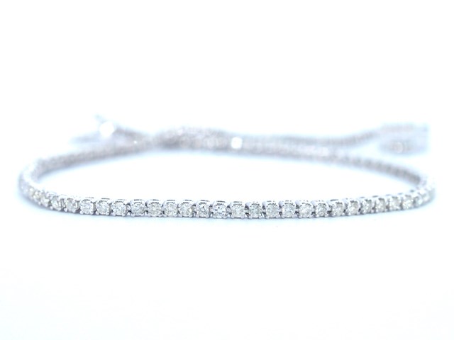 Witgouden tennisarmband met diamanten 1.00 carat - afbeelding 3 van  9