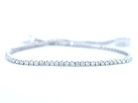 Witgouden tennisarmband met diamanten 1.00 carat - afbeelding 3 van  9