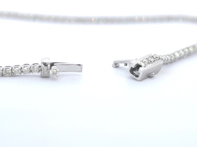 Witgouden tennisarmband met diamanten 1.00 carat - afbeelding 4 van  9