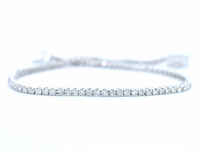 Witgouden tennisarmband met diamanten 1.00 carat - afbeelding 3 van  9