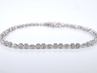 Witgouden tennisarmband met diamanten 1.10 carat - afbeelding 1 van  7