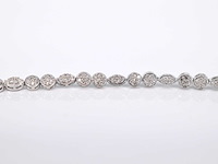 Witgouden tennisarmband met diamanten 1.10 carat - afbeelding 4 van  7
