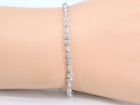 Witgouden tennisarmband met diamanten 1.10 carat - afbeelding 2 van  8