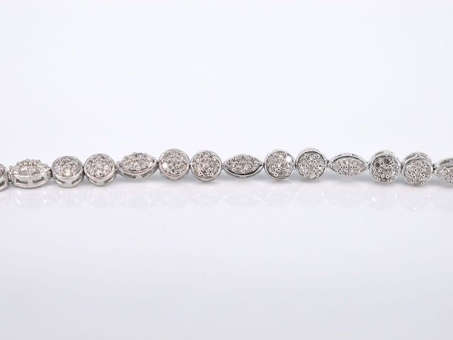 Witgouden tennisarmband met diamanten 1.10 carat - afbeelding 3 van  8