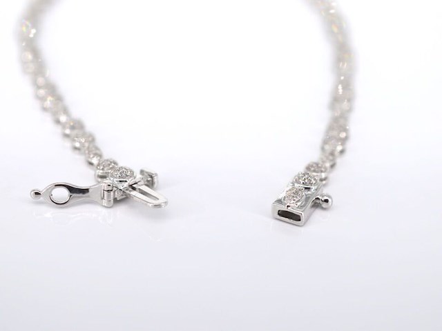 Witgouden tennisarmband met diamanten 1.10 carat - afbeelding 5 van  8