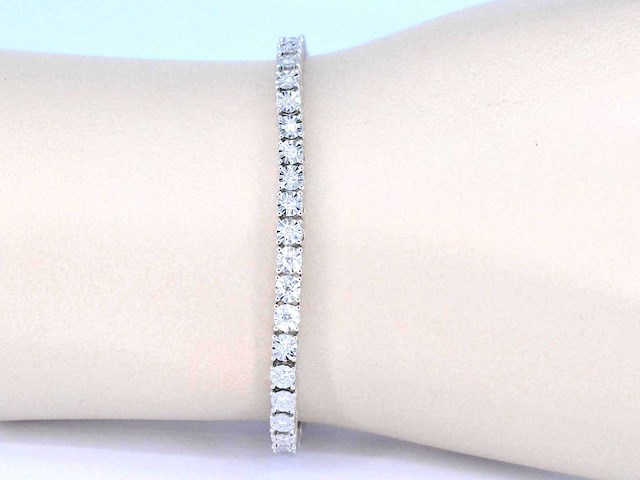 Witgouden tennisarmband met diamanten 1.20 carat - afbeelding 2 van  7