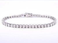 Witgouden tennisarmband met diamanten 1.20 carat - afbeelding 1 van  7
