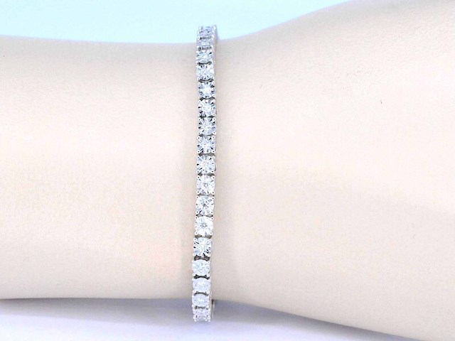 Witgouden tennisarmband met diamanten 1.20 carat - afbeelding 2 van  8