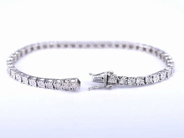 Witgouden tennisarmband met diamanten 1.20 carat - afbeelding 4 van  8