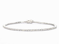 Witgouden tennisarmband met diamanten 1.50 carat - afbeelding 1 van  7