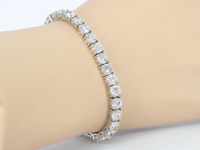 Witgouden tennisarmband met diamanten 16.20 carat - afbeelding 4 van  8