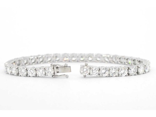 Witgouden tennisarmband met diamanten 16.20 carat - afbeelding 6 van  8