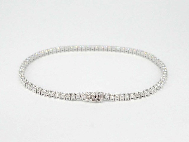 Witgouden tennisarmband met diamanten 3.00 carat - afbeelding 5 van  10